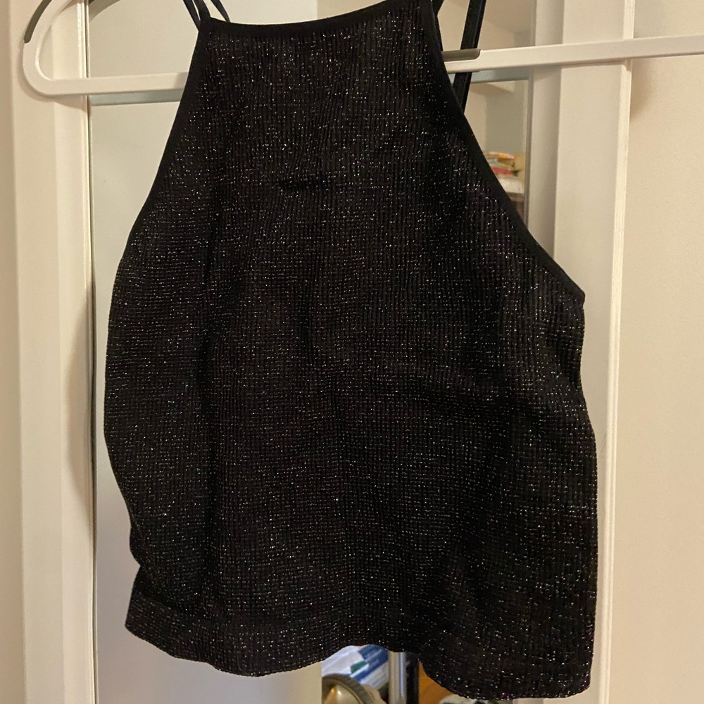 Free people sparkly halter tank top